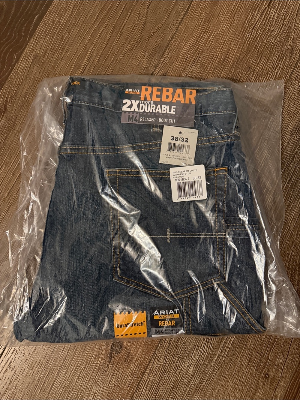 Ariat Rebar Men's Dark Blue Relaxed Boot-Cut Jeans